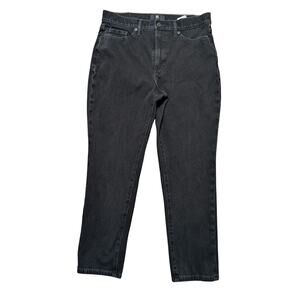 Banana Republic Woman's Black, High rise, Denim Jeans 31 (14), Slightly tapered